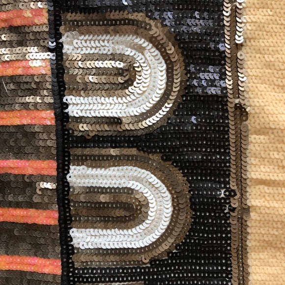 English Rose Yellow Sunrise Sequin Mini Skirt- size M/L - Picture 11 of 14